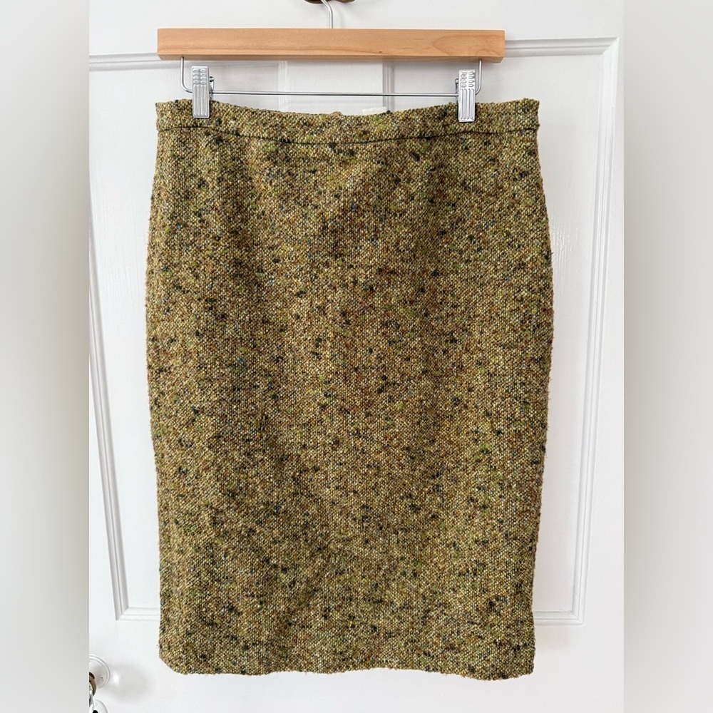 J Crew VINTAGE Skirt Size 6 Brown, Green, Gold + Blue Fully Lined Academia Y2K